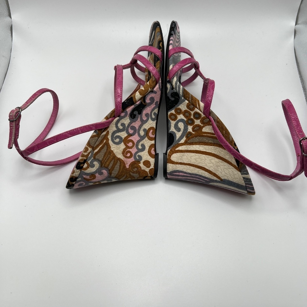 Dolce & Gabbana wedge sandal Pink Leather Strap Wedge Size 36 - Picture 8 of 14